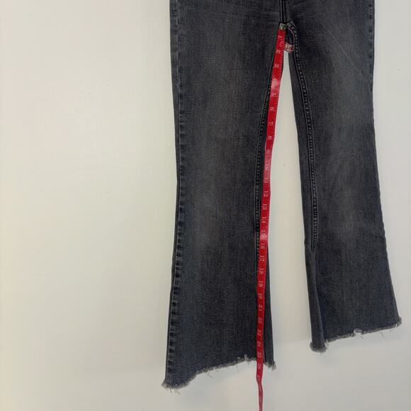 Free People Flare Wide Jeans Gray Size 26 Boho Indie Hippy Comfy Stretchy Curvy - Picture 10 of 11